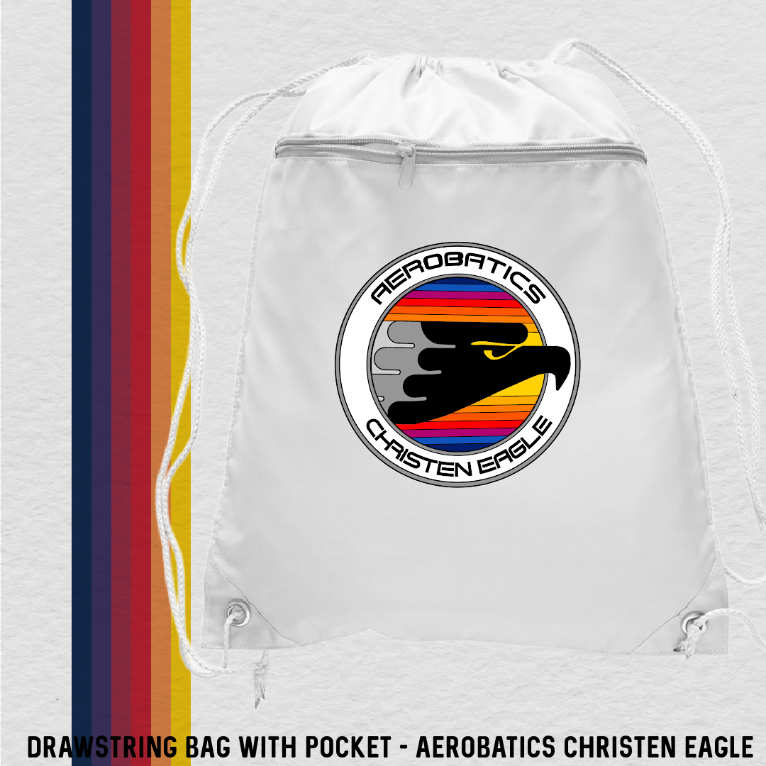 Drawstring Bag with Zippered Pocket (5 Designs)