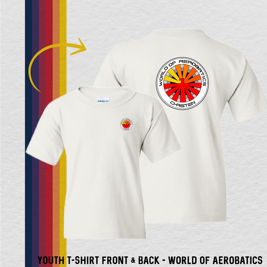 Youth T-Shirt: World of Aerobatics (with 6 Back Design Choices)