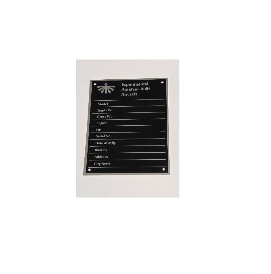 30331-001 Aircraft Data plate
