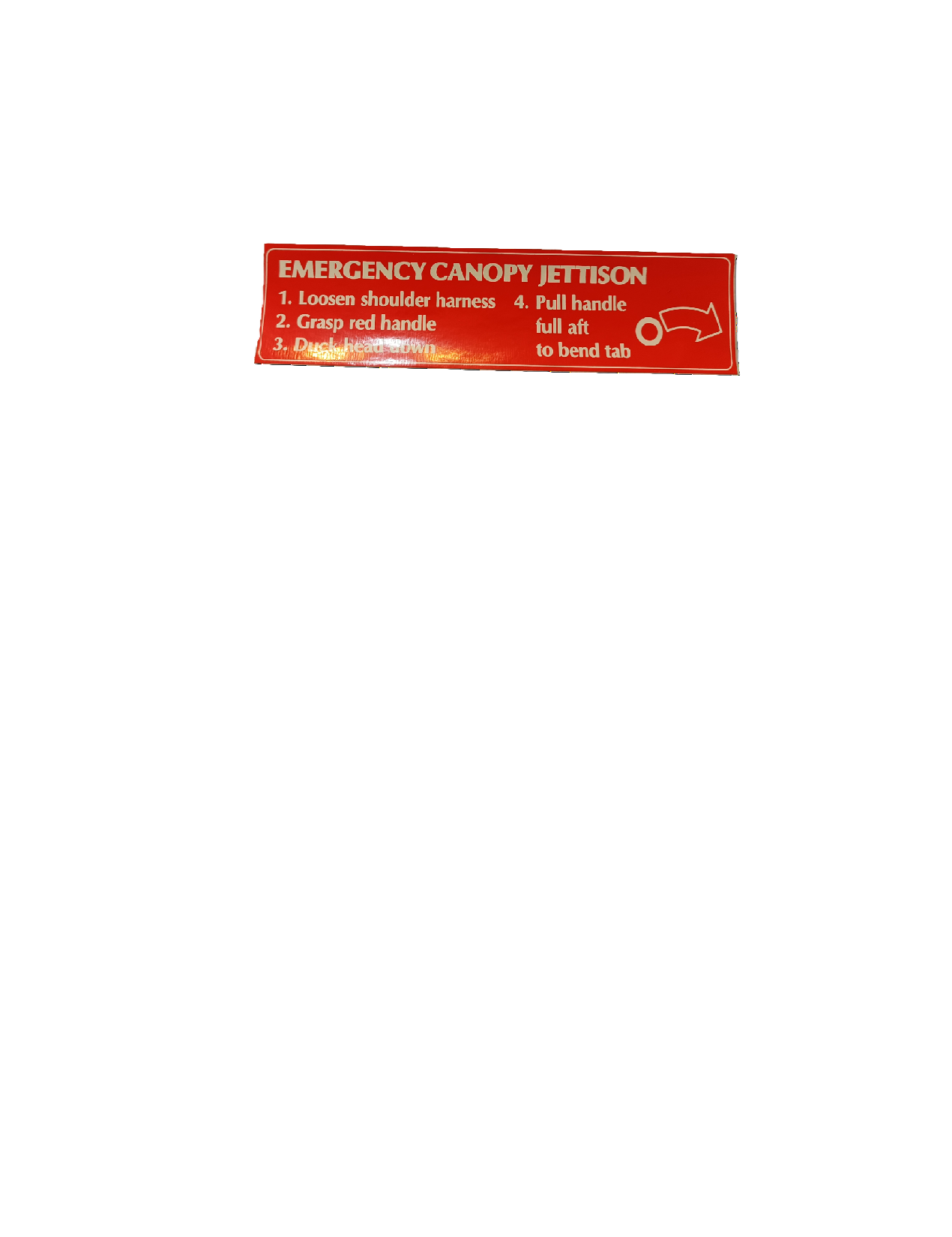 30351-001 Placard, canopy jettison