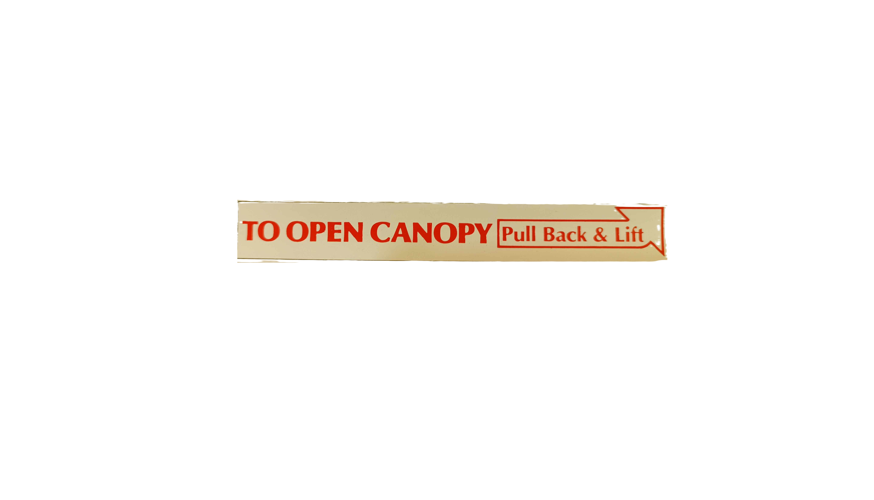 30362-001 Placard, opening handle (red&wht)
